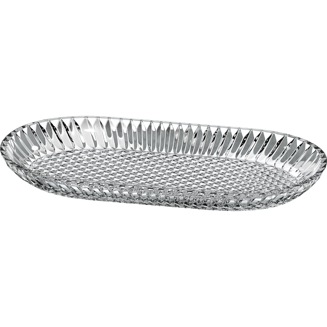 LINE GLASS OVAL PLATE2枚セット travessa-oval-em-vidro-