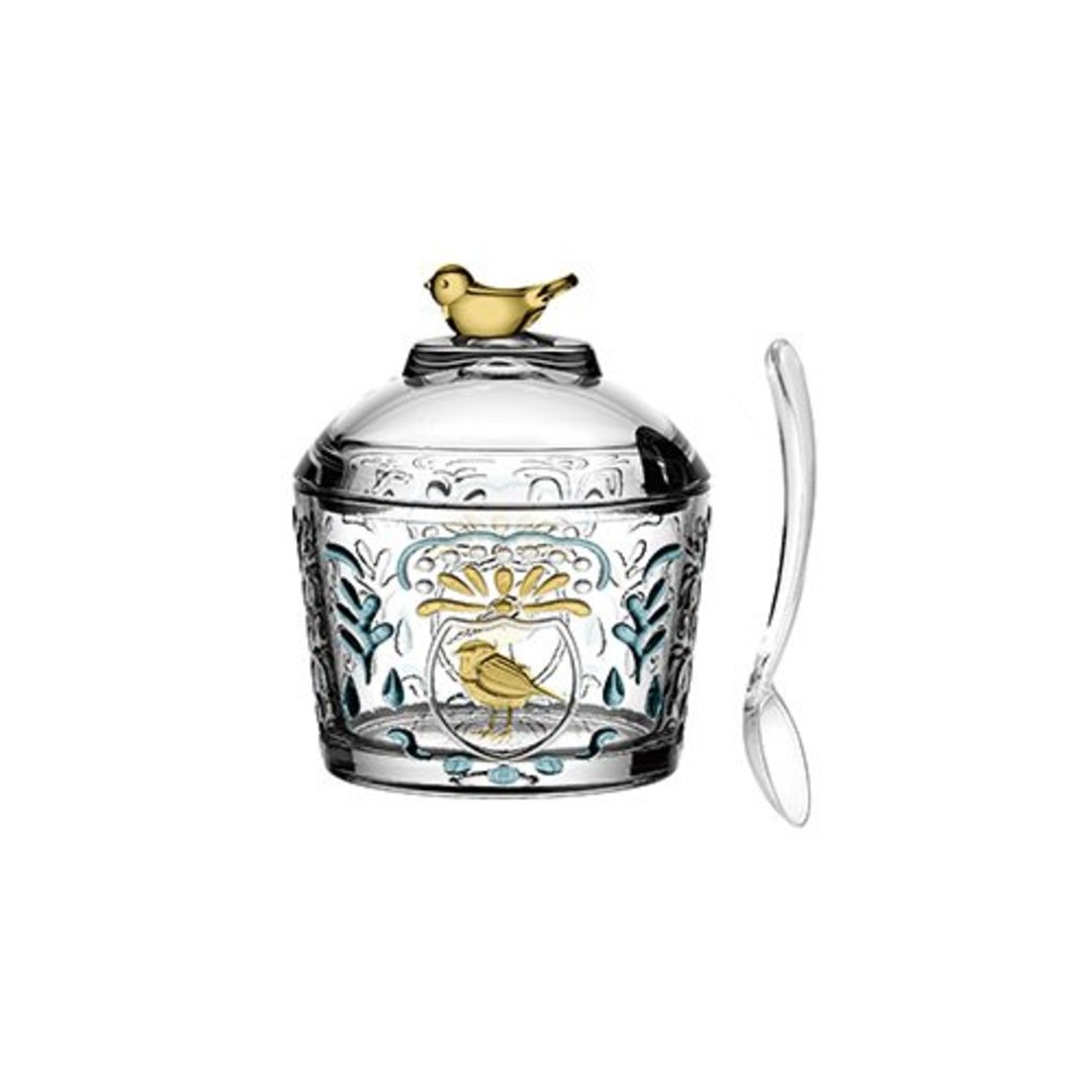 Imagem ilustrativa para Açucareiro em cristal 230ml D8,7xA18,6cm amarelo