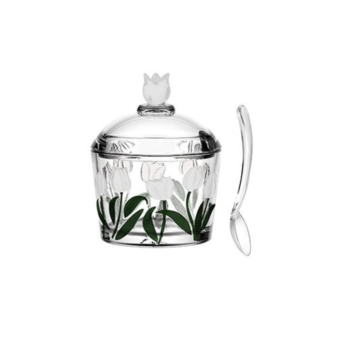 Imagem ilustrativa para Açucareiro em cristal 230ml D8,7xA18,6cm branco