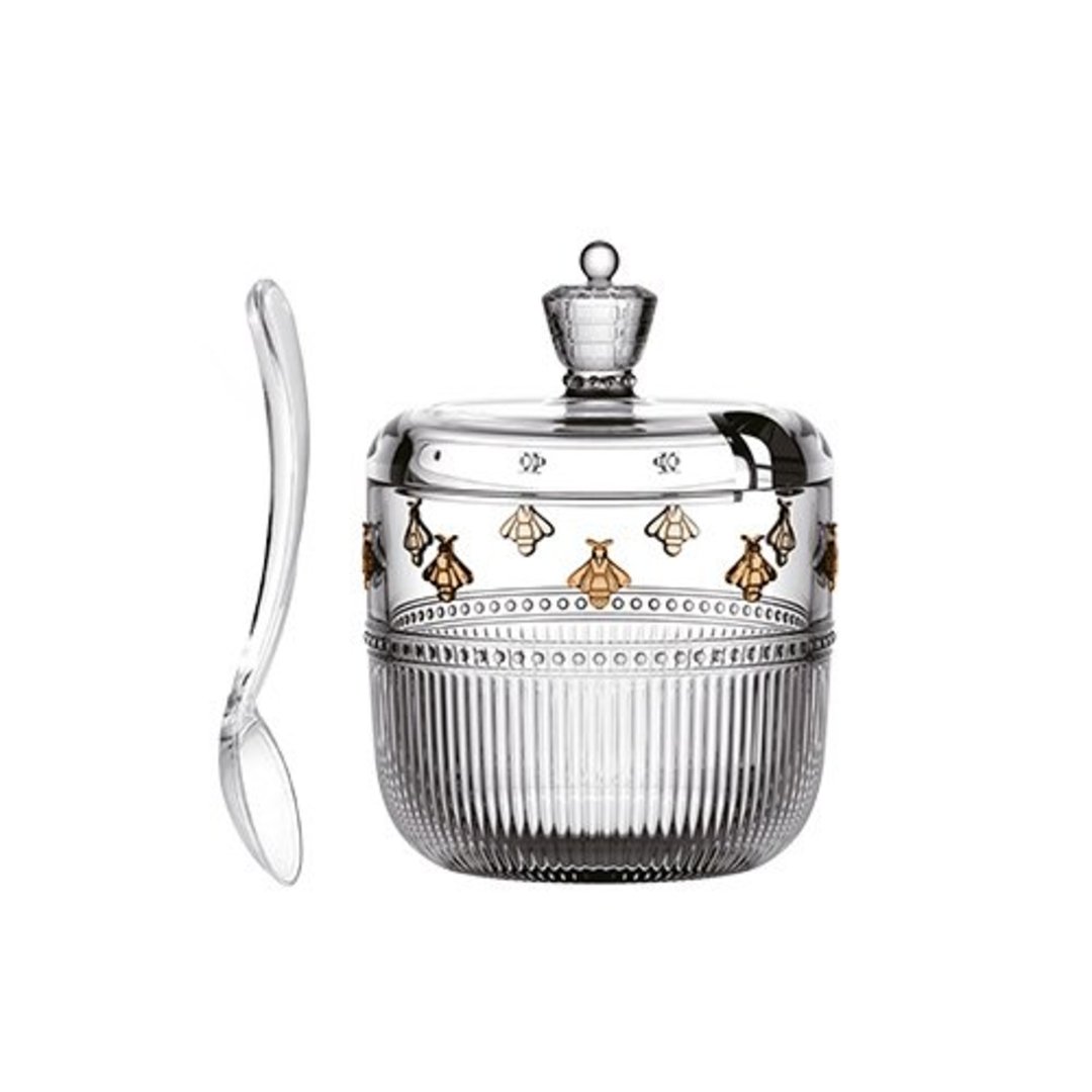 Fotografia para o produto Açucareiro em cristal pintado a mão 360ml D9,2xA12,3cm âmbar