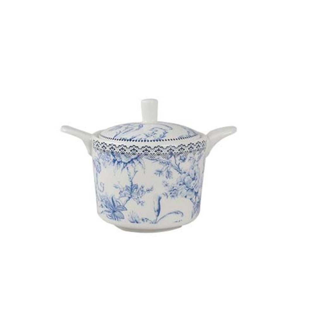 Imagem ilustrativa para Açucareiro em new bone china com colher 280ml D14,2xA10,6cm azul