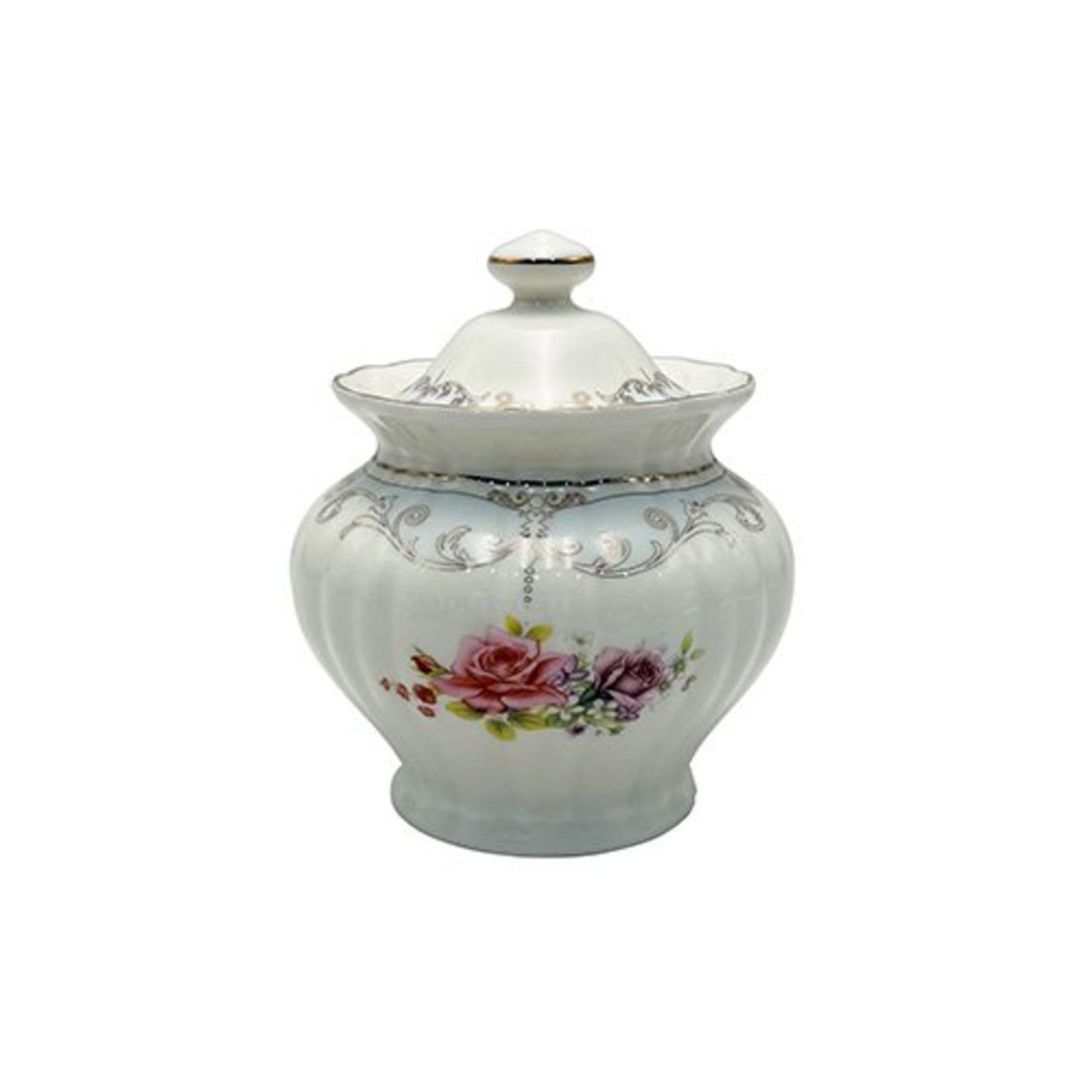 Imagem ilustrativa para Açucareiro Mon Cheri em new bone china com filado ouro 250ml P8xL9,8xA11,5cm branco