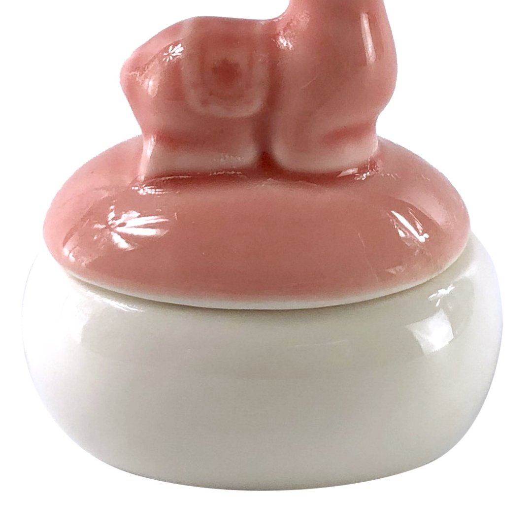 Fotografia para o produto Adorno caixa em porcelana L6xP5xA8cm cor rosa e branca