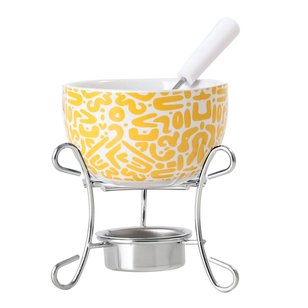 Fotografia para o produto Aparelho de fondue para chocolate em cerâmica 3 peças Ø9,5xA11cm