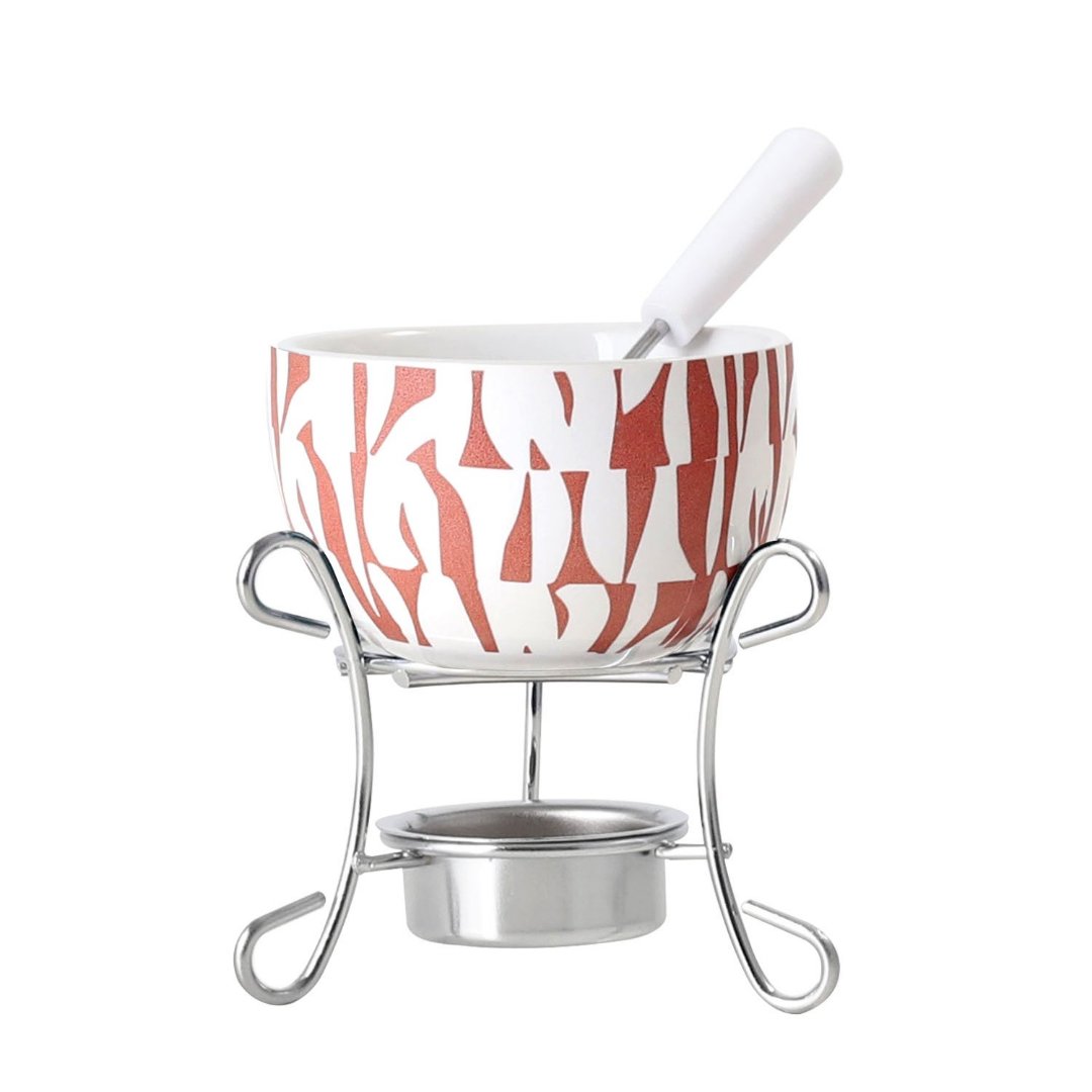 Fotografia para o produto Aparelho de fondue para chocolate em cerâmica 3 peças Ø9,5xA11cm