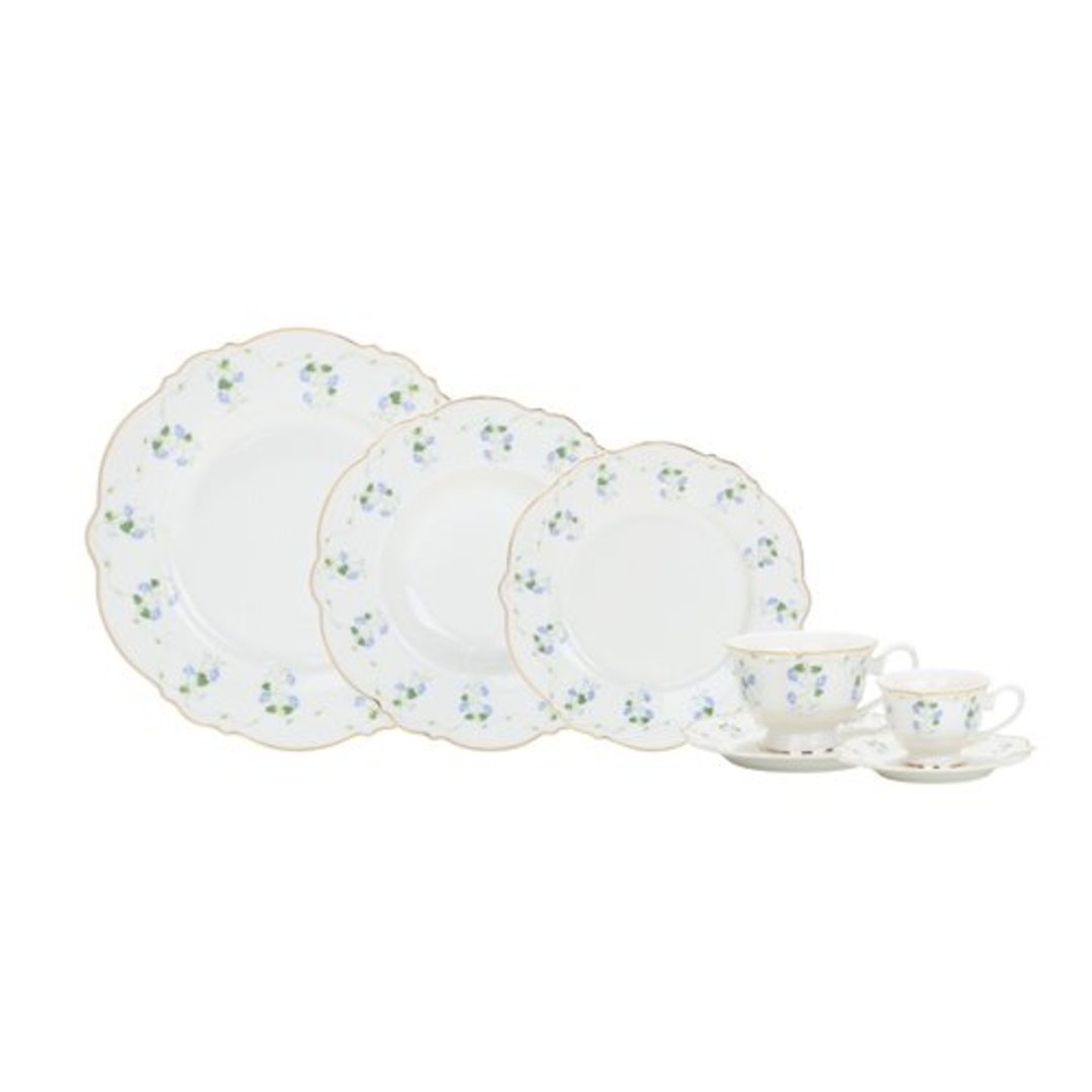 Imagem ilustrativa para Aparelho de jantar em new bone china com filado dourado 42 peças