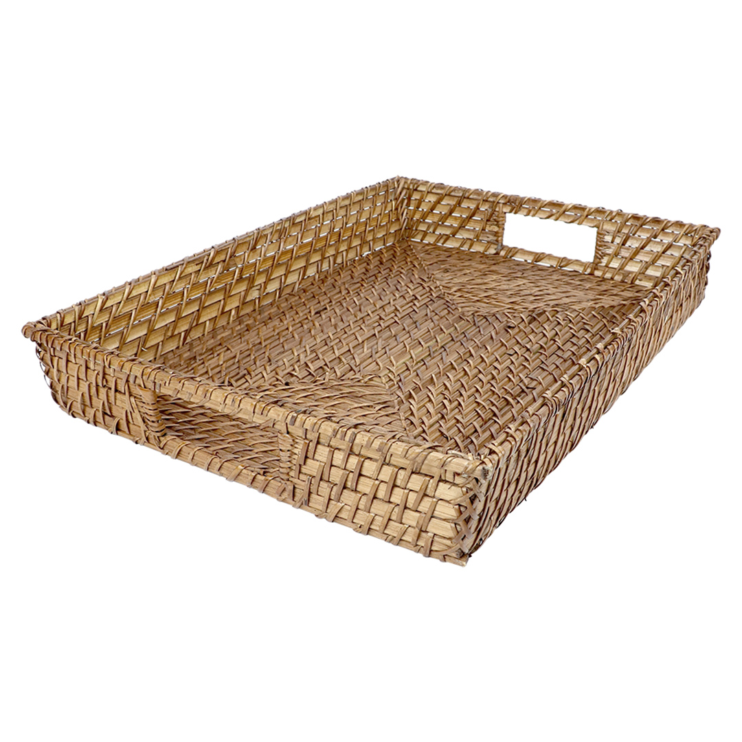 Fotografia para o produto Bandeja em bambu e rattan L49xP35xA7cm