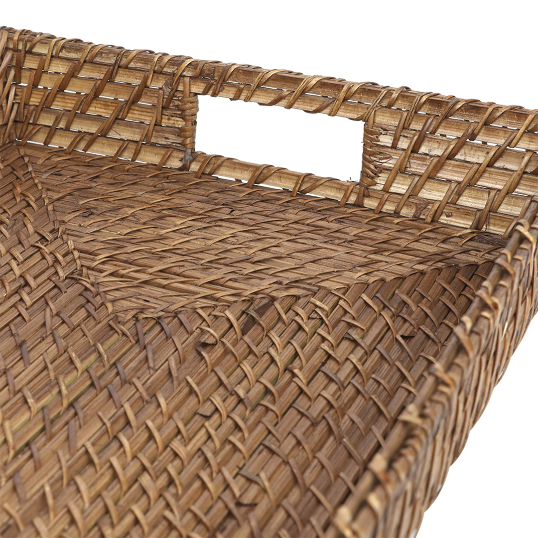 Fotografia para o produto Bandeja em bambu e rattan L49xP35xA7cm