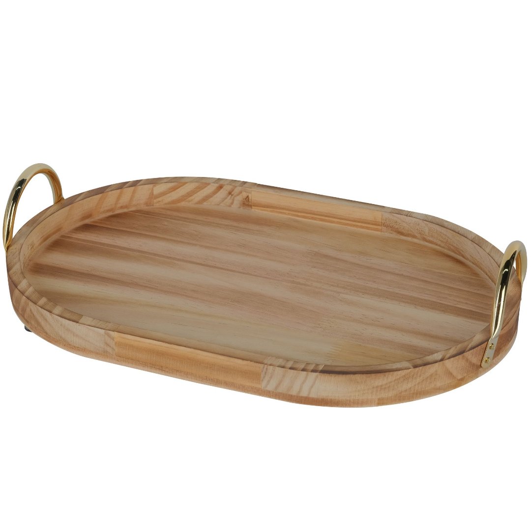 Imagem ilustrativa para Bandeja em madeira P26xL38,8xA7,3cm natural