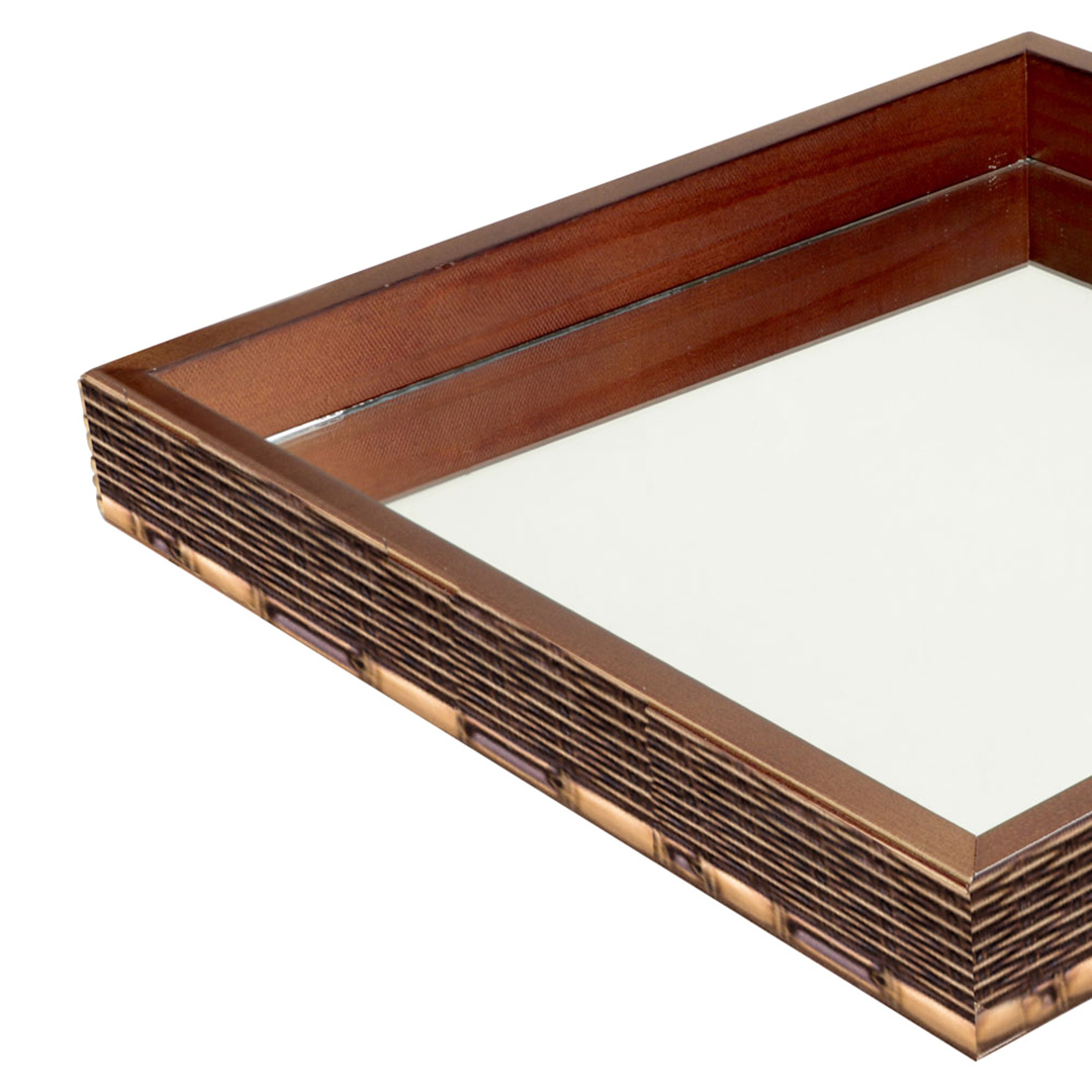 Fotografia para o produto Bandeja quadrada de madeira com espelho L36xP36xA5cm