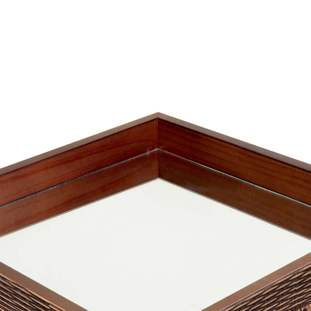 Fotografia para o produto Bandeja quadrada de madeira com espelho L36xP36xA5cm