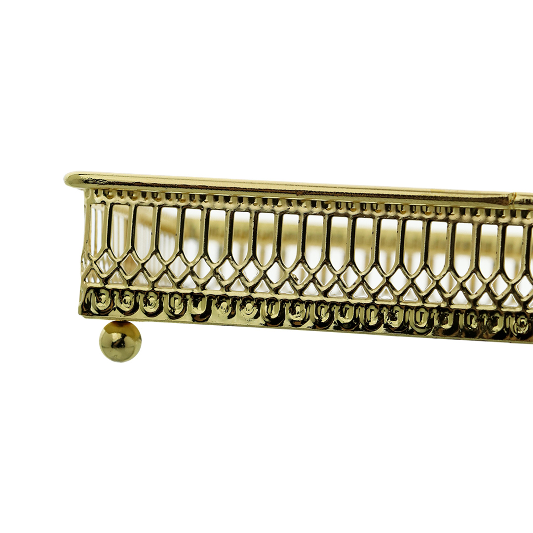 Fotografia para o produto Bandeja retangular com espelho em ferro L21xP12xA4,5cm