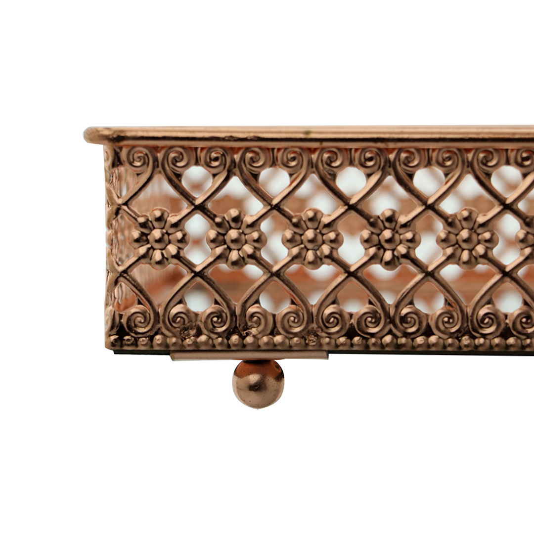 Fotografia para o produto Bandeja retangular com espelho em ferro L23xP14xA5cm