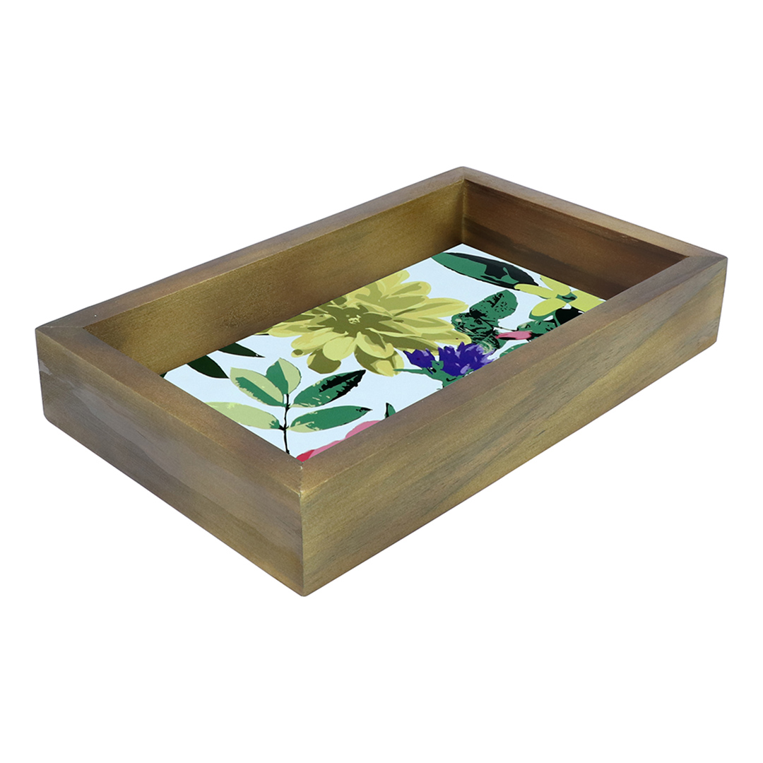 Imagem ilustrativa para Bandeja retangular de madeira L29xP15xA5cm colorido