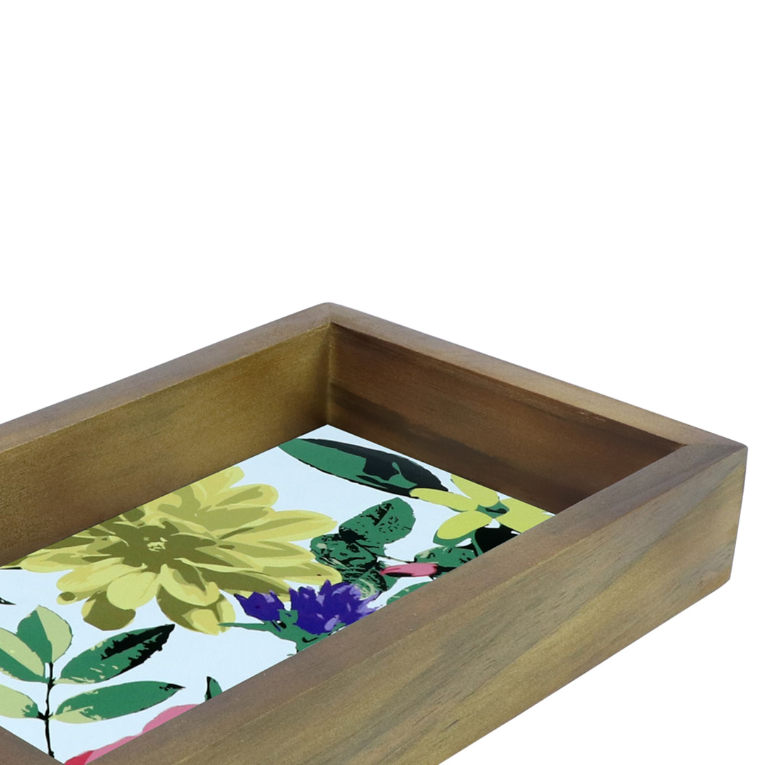 Fotografia para o produto Bandeja retangular de madeira L29xP15xA5cm colorido