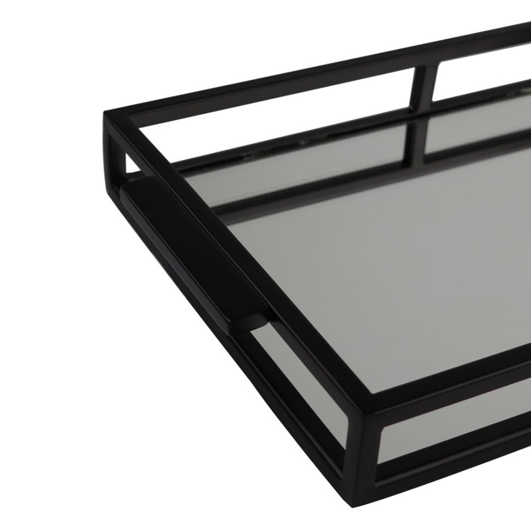 Fotografia para o produto Bandeja retangular em aco inox espelhada L45xP26xA5cm cor preta