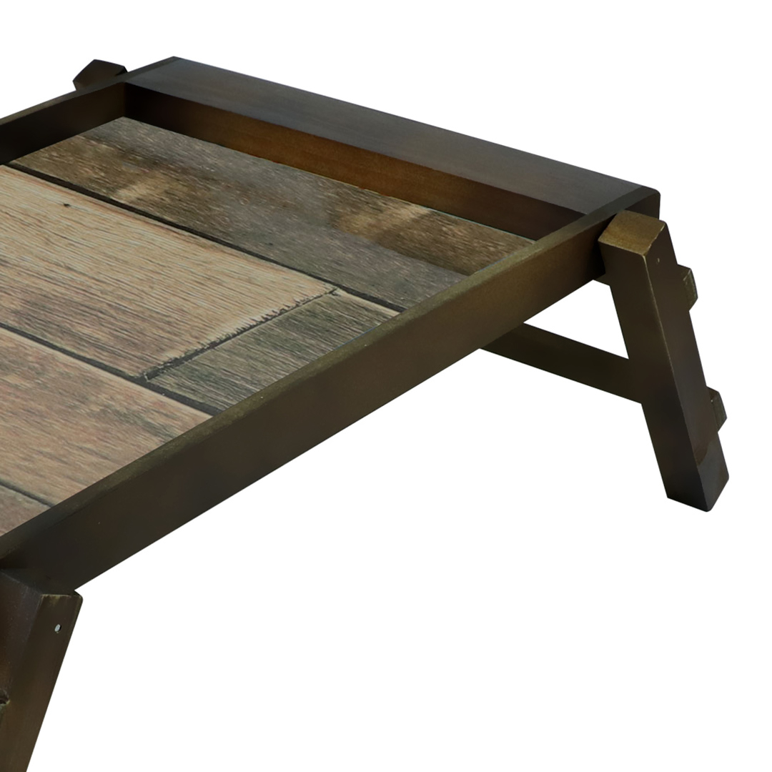 Fotografia para o produto Bandeja retangular em madeira com pé L44xP35xA22cm