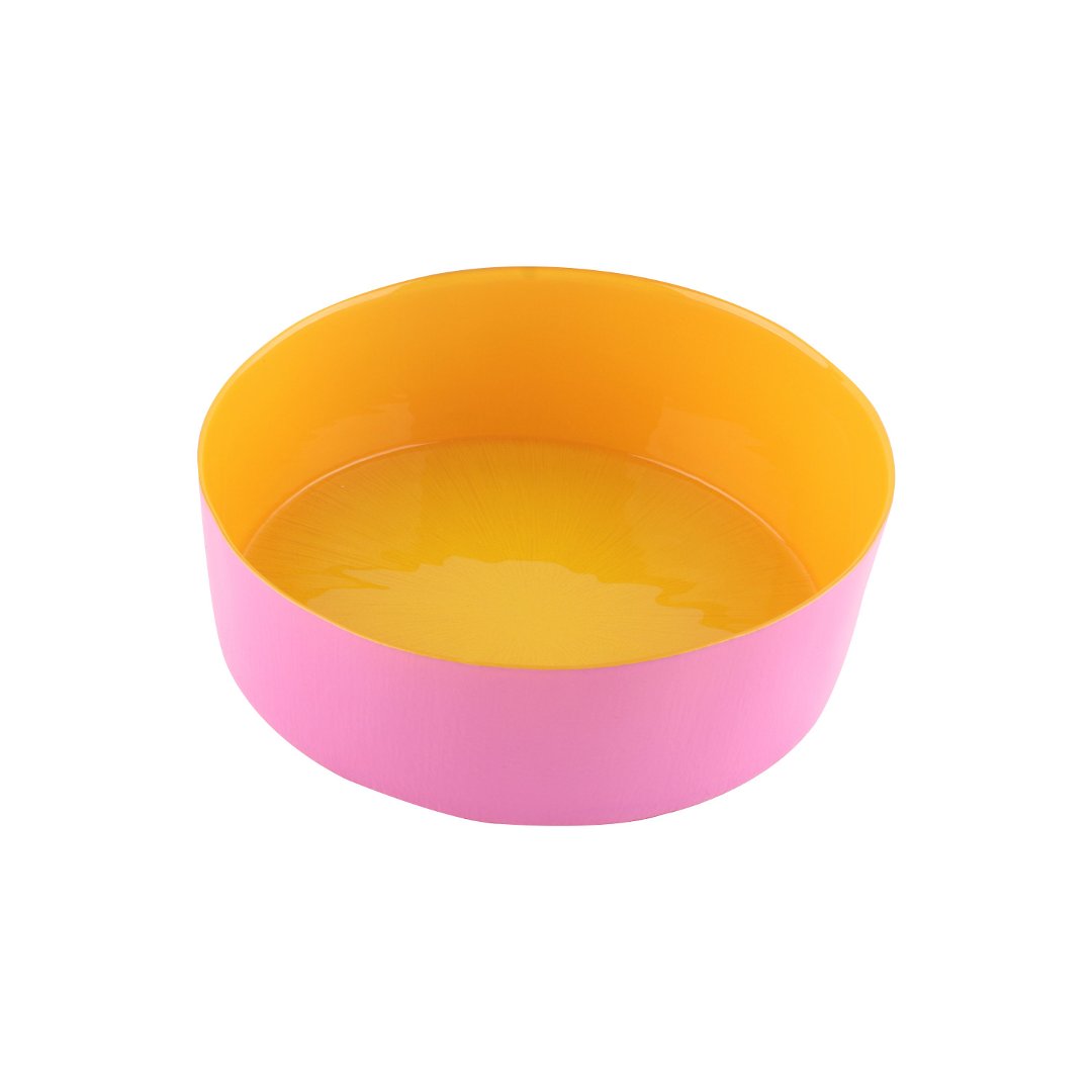 Imagem ilustrativa para Bowl em vidro 300ml D12xA4,5cm amarelo e rosa