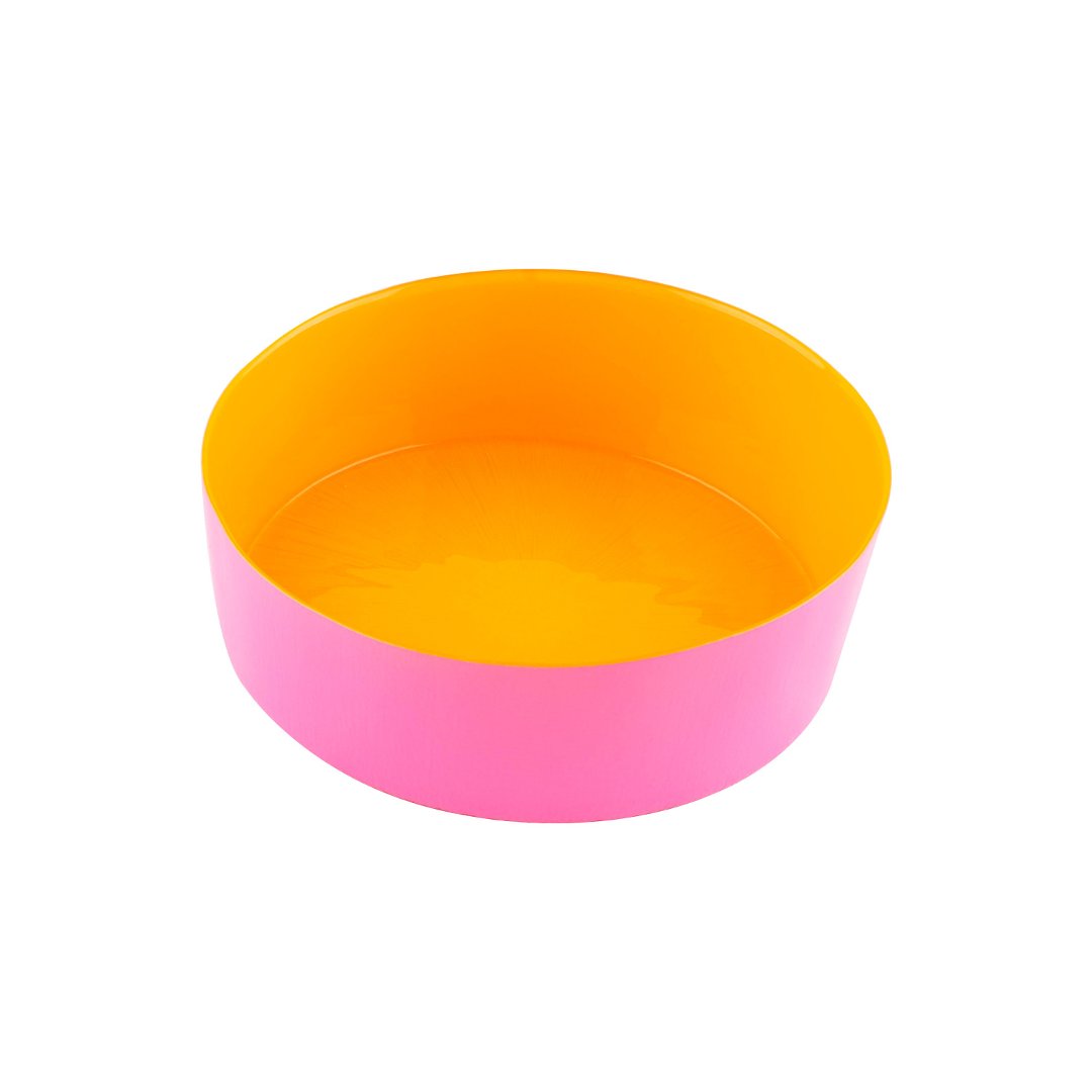 Imagem ilustrativa para Bowl em vidro 645ml D16xA4,5cm amarelo e rosa