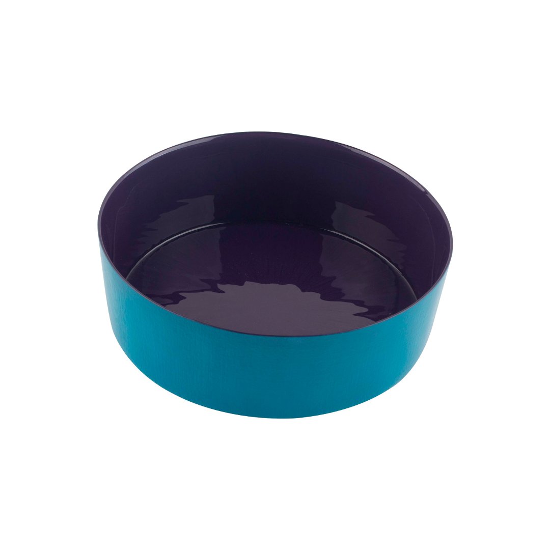 Imagem ilustrativa para Bowl em vidro 645ml D16xA4,5cm roxo e azul