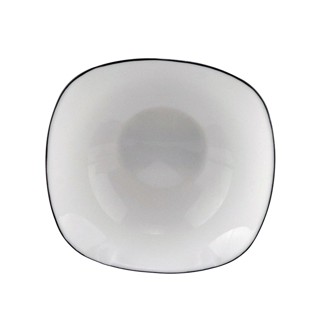 Imagem ilustrativa para Bowl em vidro opalino com filado preto 480ml D16,8xA5,5cm