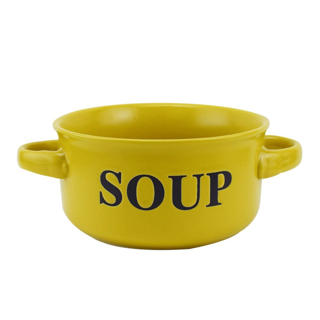 Imagem ilustrativa para Bowl em porcelana com alça 560ml 13xA7cm cor amarela