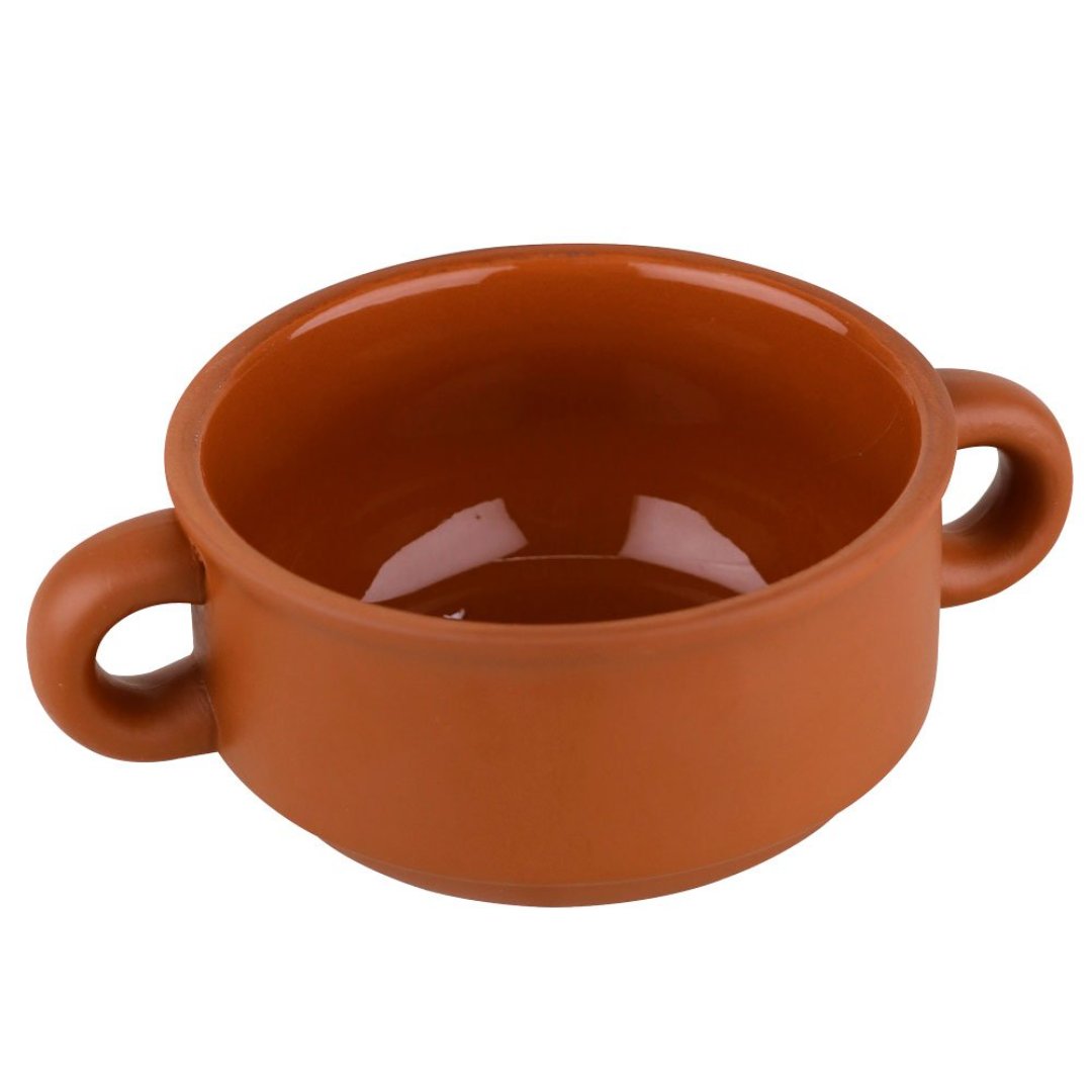 Fotografia para o produto Bowl Taverna em ceramica com alca L16xP11xA6cm cor marrom