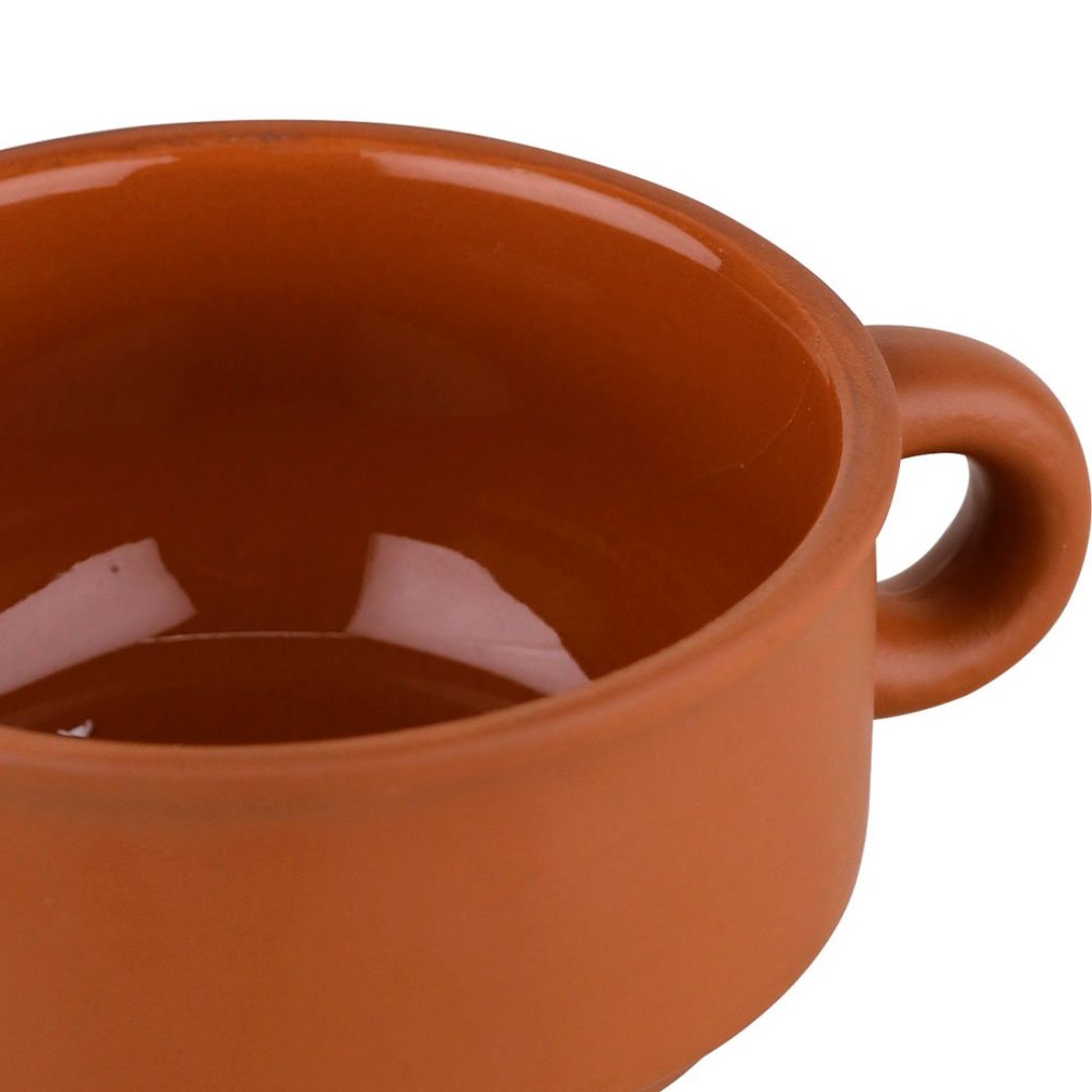 Fotografia para o produto Bowl Taverna em ceramica com alca L16xP11xA6cm cor marrom