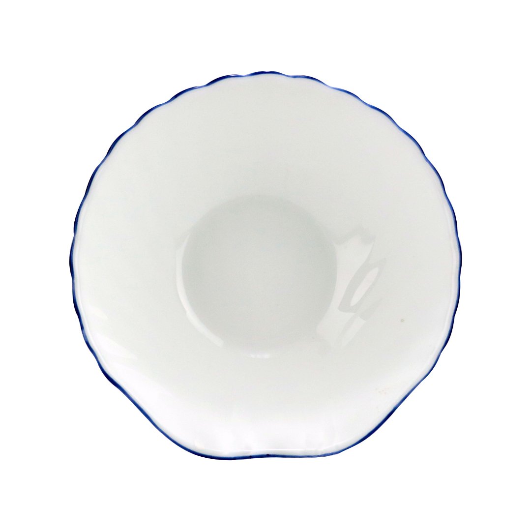 Imagem ilustrativa para Bowl em vidro opalino com filado azul 300ml D13,2xA4,4cm