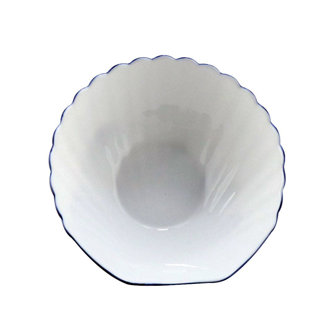 Imagem ilustrativa para Bowl em vidro opalino com filado azul 470ml D15,2xA4,6cm