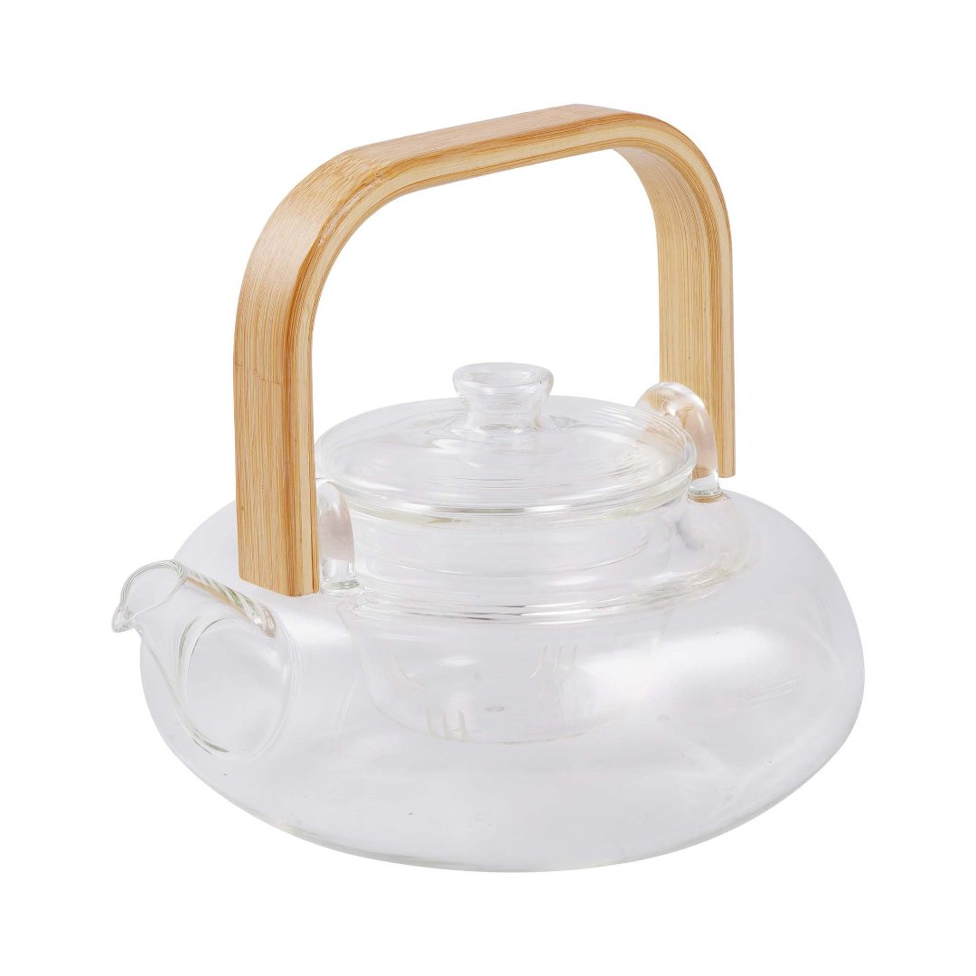 Imagem ilustrativa para Bule em vidro borossilicato com infusor e alça em bambu 800ml A14cm