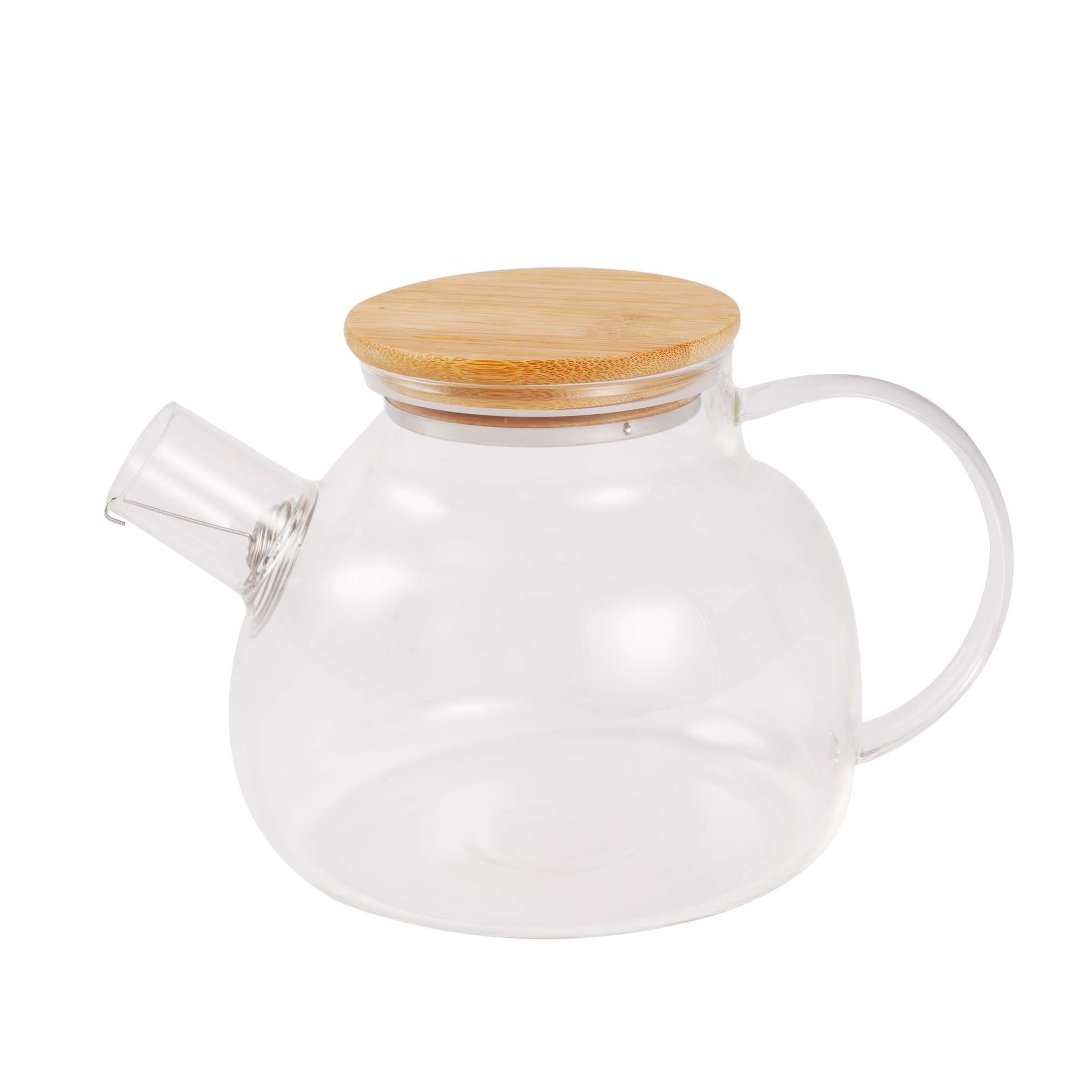 Imagem ilustrativa para Bule em vidro borossilicato e tampa em bambu 900ml A13cm