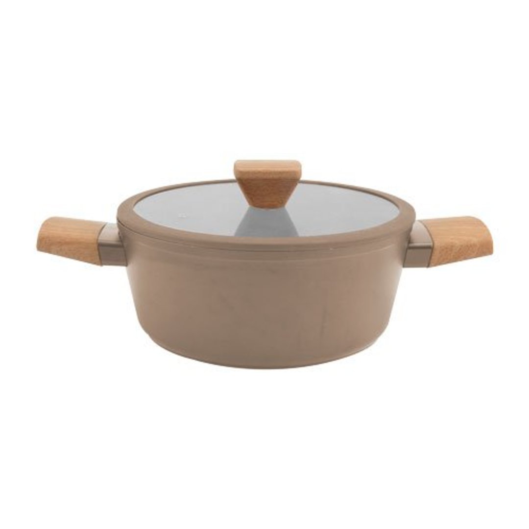 Fotografia para o produto Caçarola antiaderente em aluminio rev cerâmico com tampa de vidro 3L D22cm fendi mocha