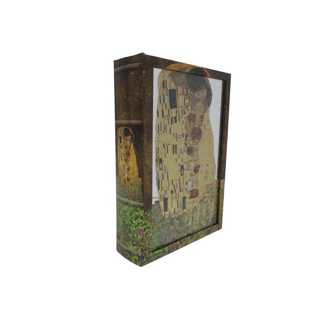 Imagem ilustrativa para Caixa livro com espelho em mdf e vidro P30xL21xA7cm marrom