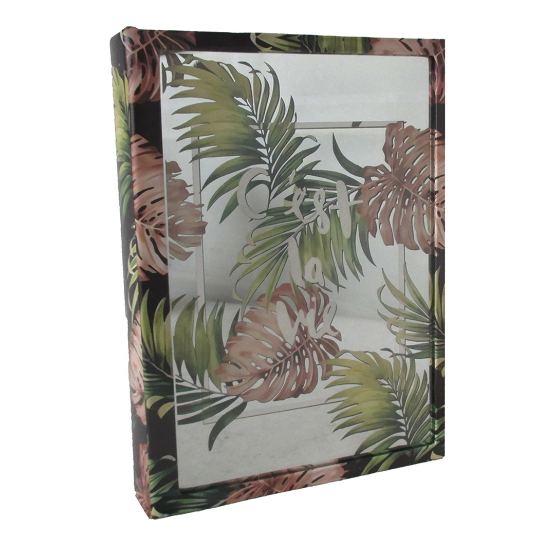 Imagem ilustrativa para Caixa livro la vie em mdf e courino com espelho L30xP7xA21cm