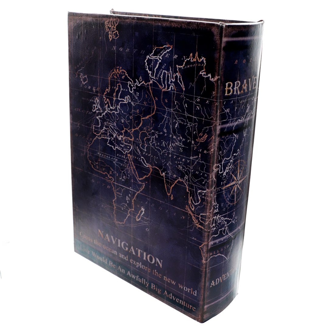 Fotografia para o produto Caixa livro com espelho em mdf e courino L30xP7xA21cm