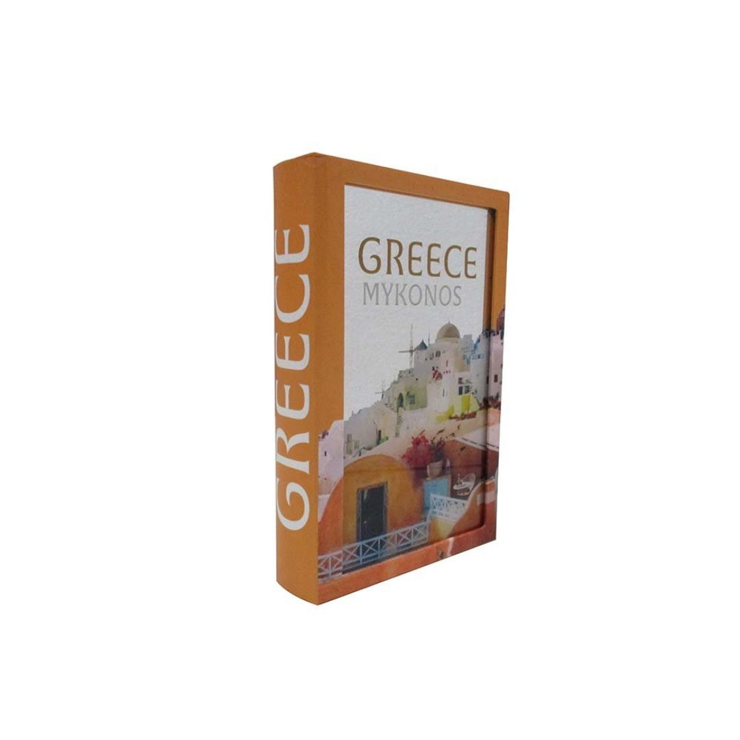 Imagem ilustrativa para Caixa livro com espelho em mdf e vidro P26xL17xA5cm laranja