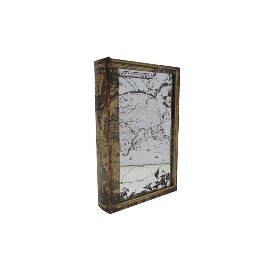 Imagem ilustrativa para Caixa livro com espelho em mdf e vidro P26xL17xA5cm marrom