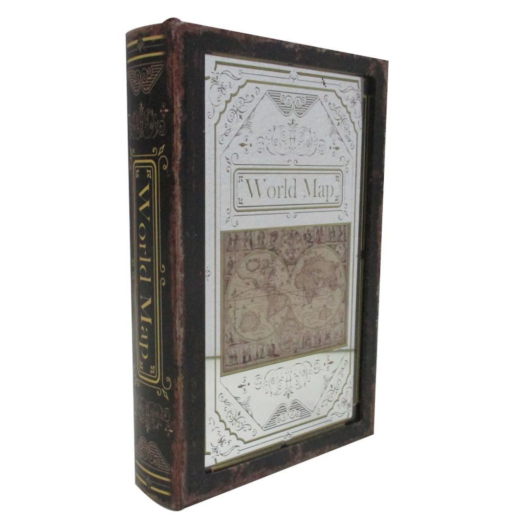 Imagem ilustrativa para Caixa livro com espelho em mdf e vidro P26xL17xA5cm preto