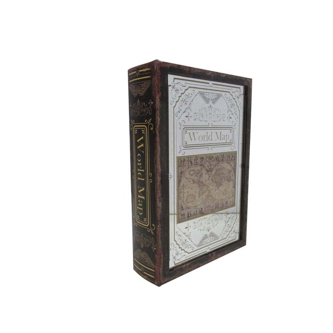 Imagem ilustrativa para Caixa livro com espelho em mdf e vidro P30xL21xA7cm preto