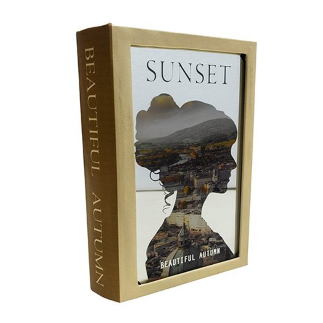 Imagem ilustrativa para Caixa livro em MDF e vidro P26xL17xA5cm