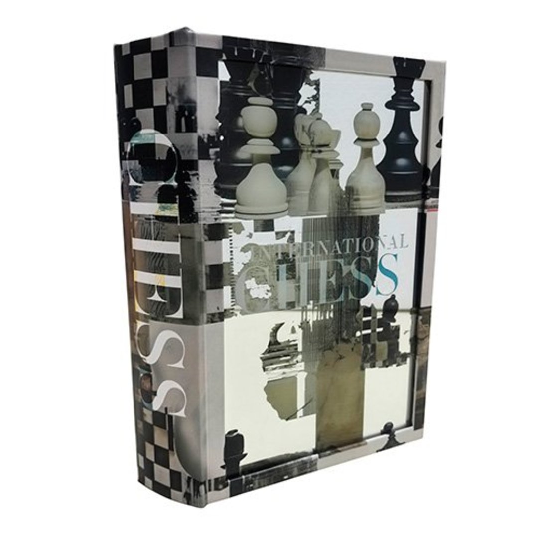 Imagem ilustrativa para Caixa livro em MDF e vidro P30xL21xA7cm