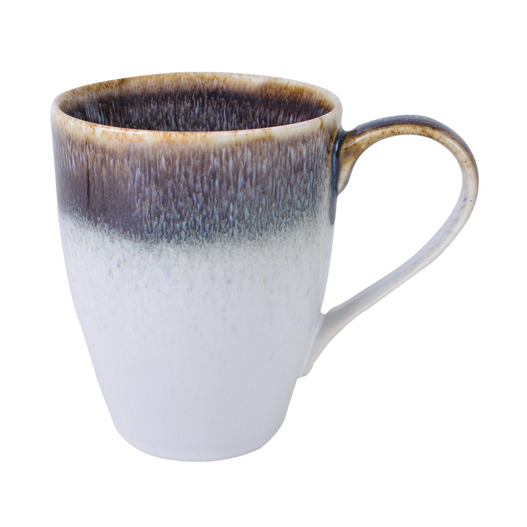 Imagem ilustrativa para Caneca em faiança 300ml A10,5cm cor branca e cinza