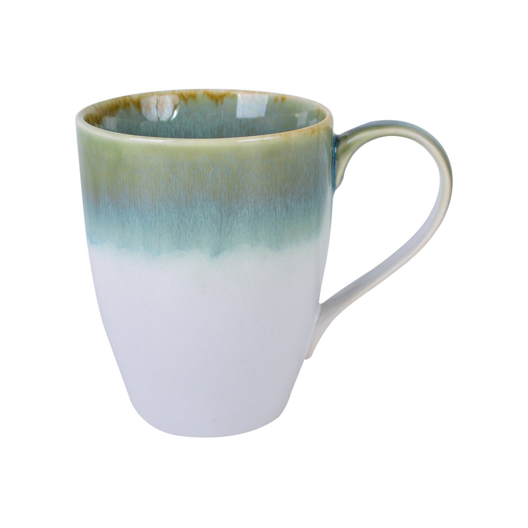 Imagem ilustrativa para Caneca em faiança 300ml A10,5cm cor branca e verde