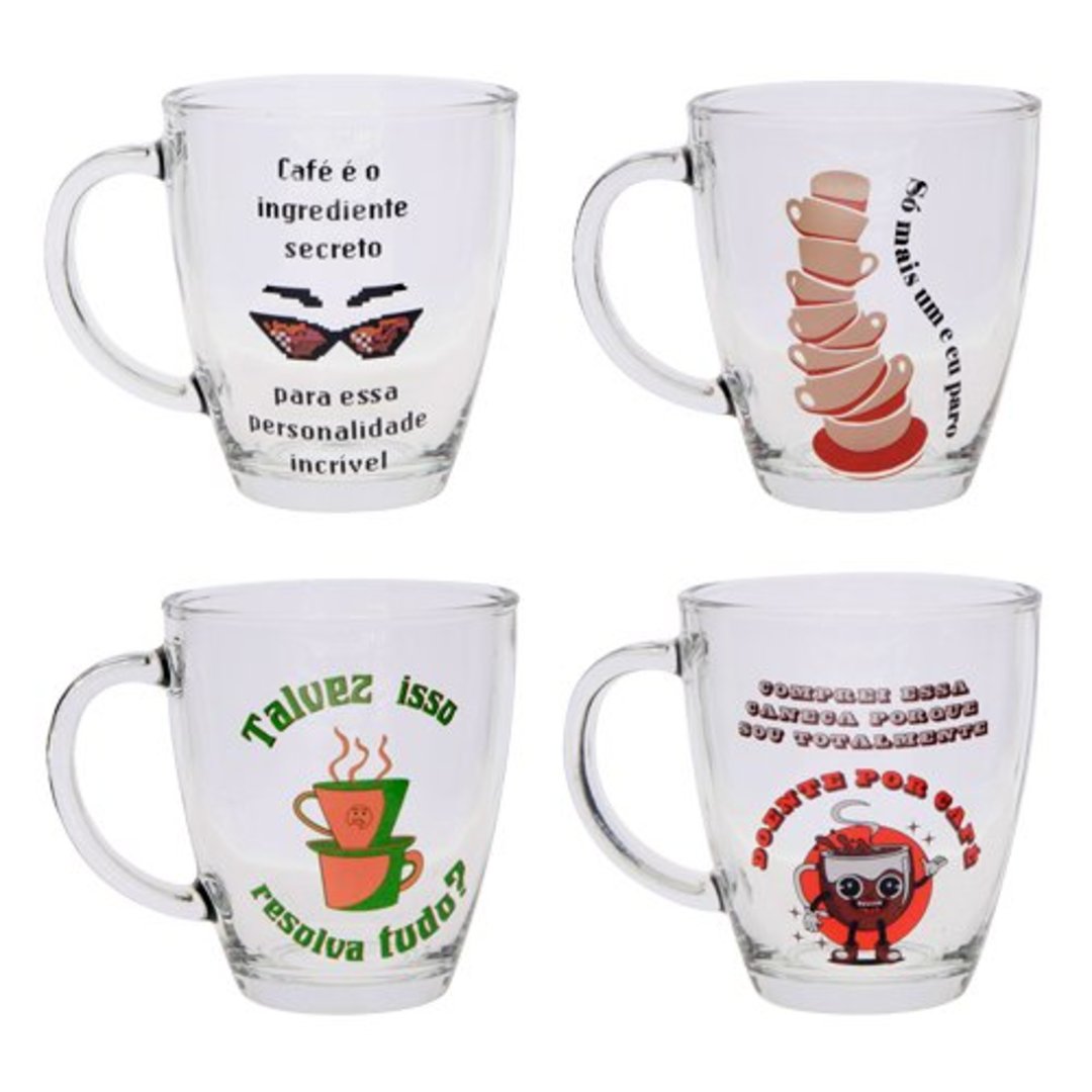 Imagem ilustrativa para Caneca em vidro 330ml A10cm