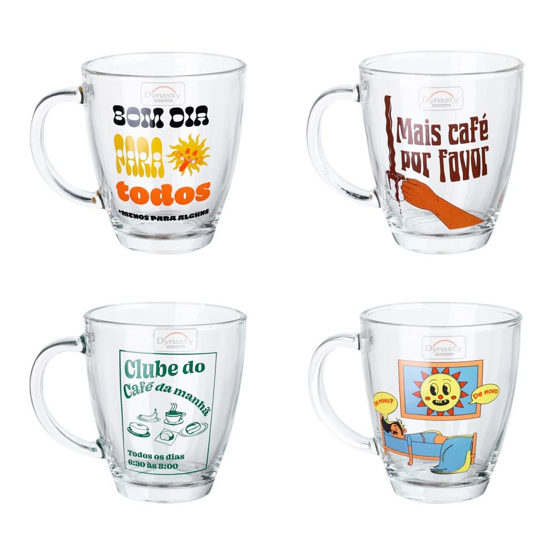 Imagem ilustrativa para Caneca em vidro 330ml A10cm sortida