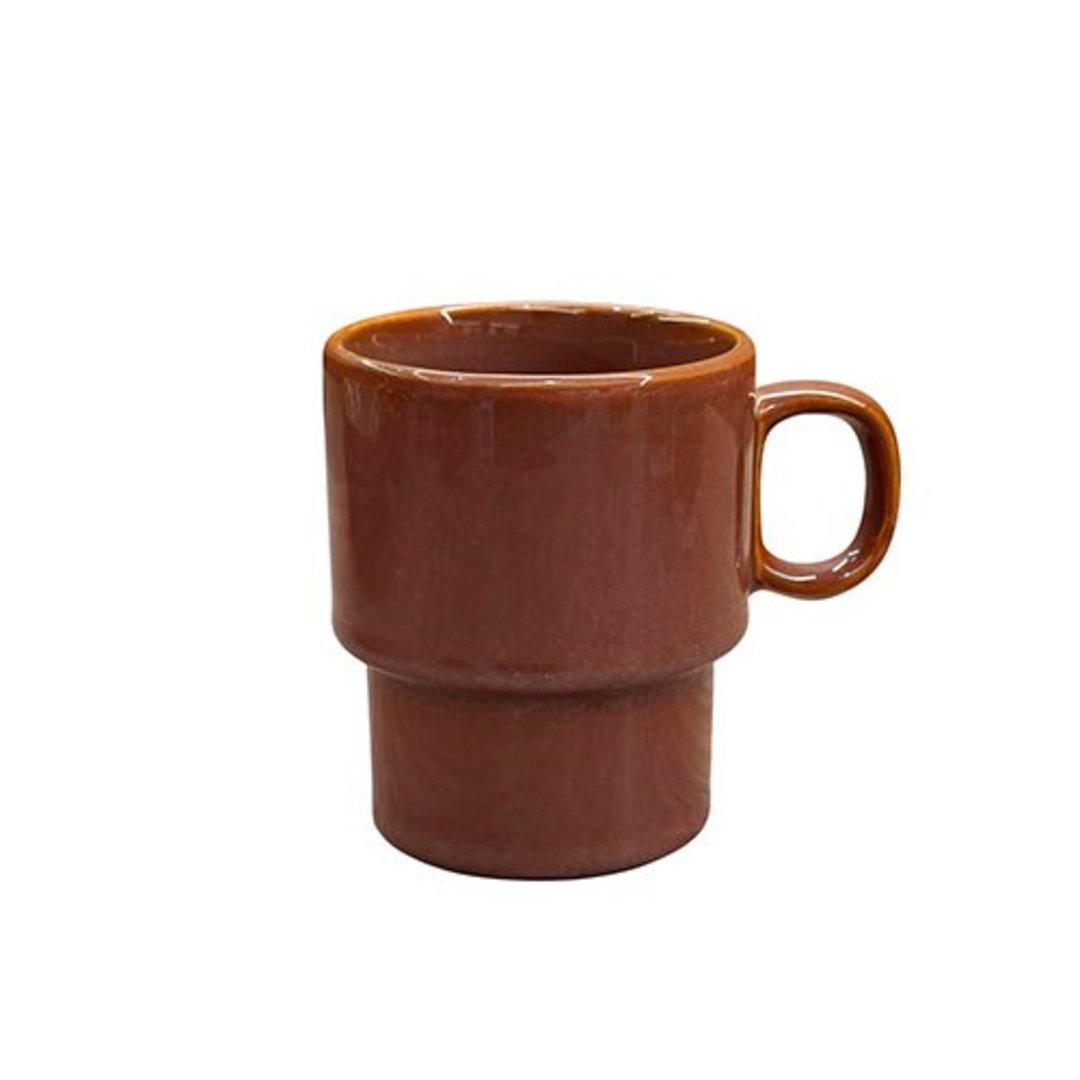Imagem ilustrativa para Caneca empilhável em cerâmica 300ml terracota