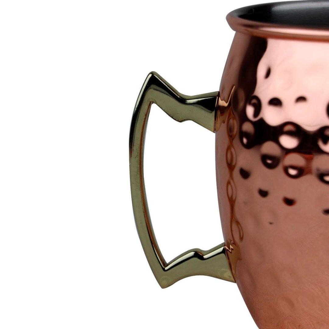 Fotografia para o produto (23593A) - Caneca martelada em aco inox 550ml cor cobre