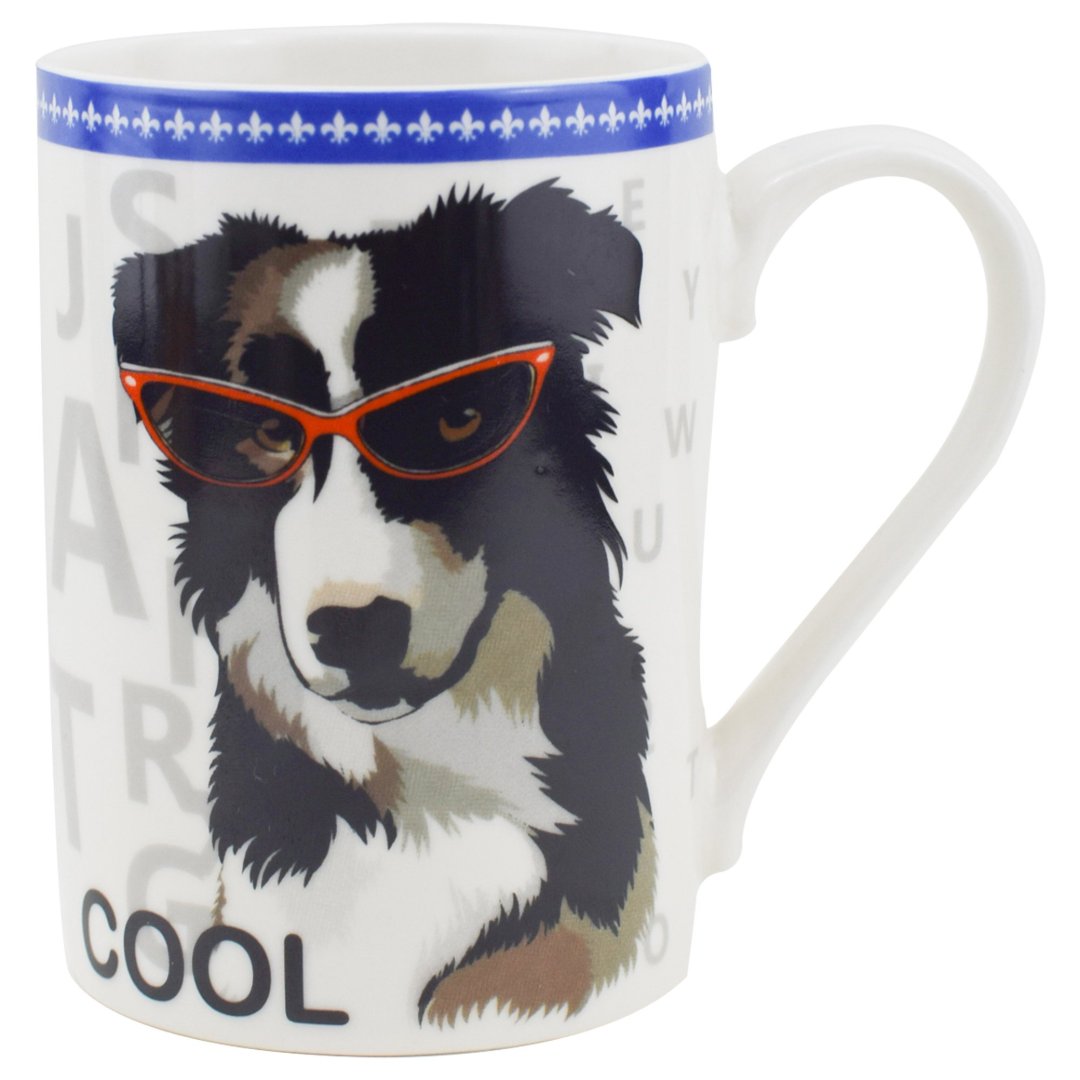 Fotografia para o produto Caneca Pet Guys Border Collie em New Bone China 320ml cor branca