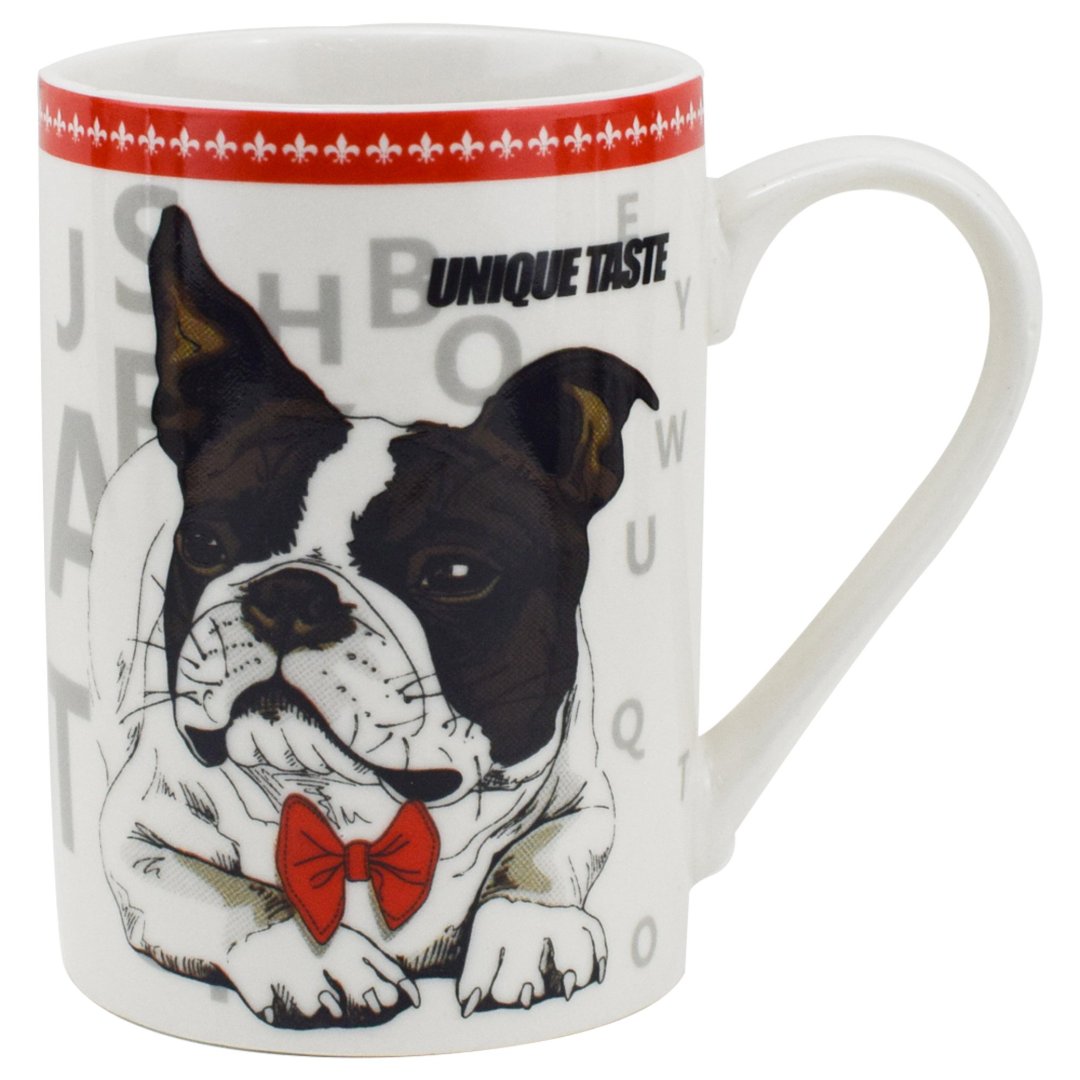 Imagem ilustrativa para Caneca Buldogue em new bone china 320ml A10cm branca